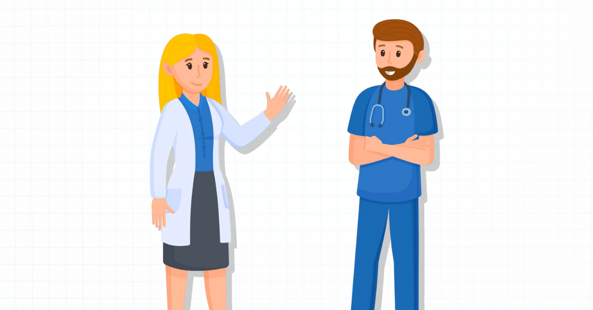 Registered Respiratory Therapist (RRT) and Certified Respiratory Therapist (CRT) Vector Illustration