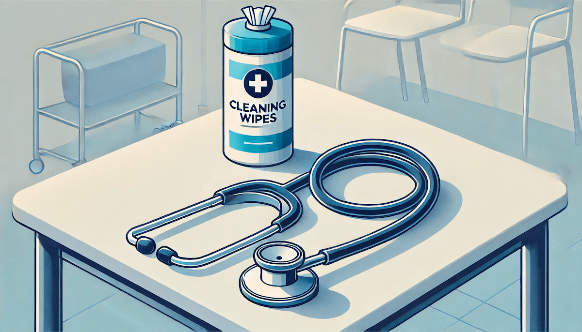 Cleaning wipes for stethoscope vector illustration