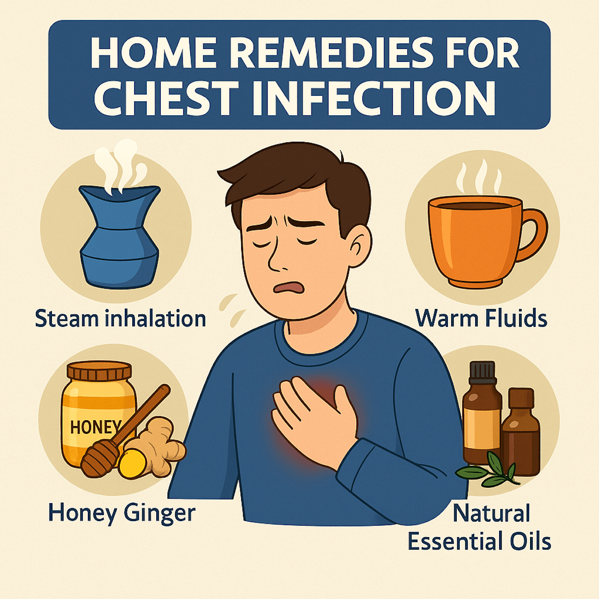 Home Remedies for Chest Infection and Treatments Illustration
