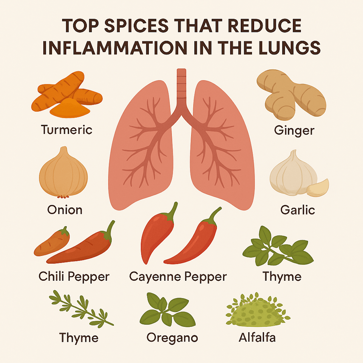 Top Spices That Reduce Inflammation in the Lungs Illustration