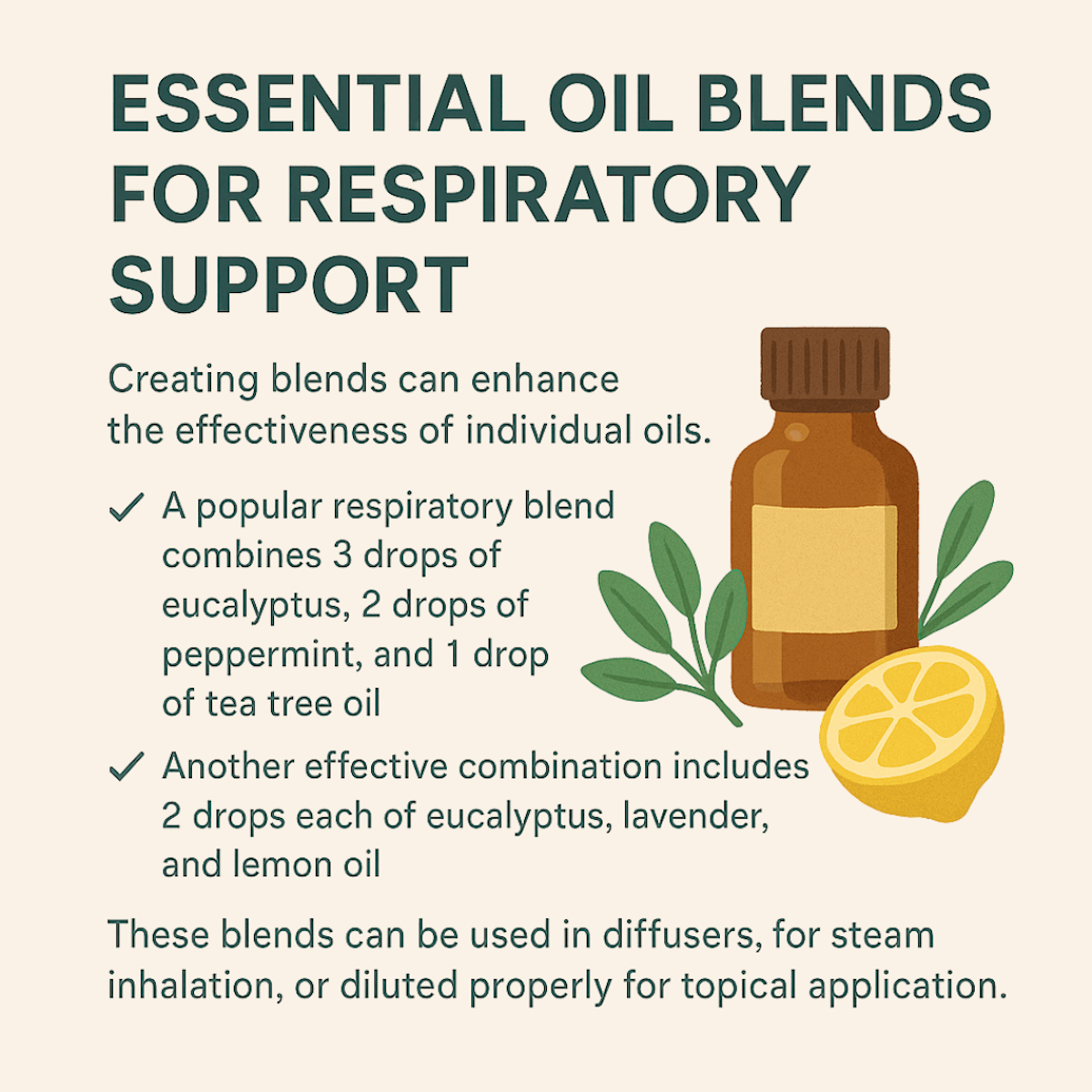 Essential Oil Blends for Respiratory Support Infographic