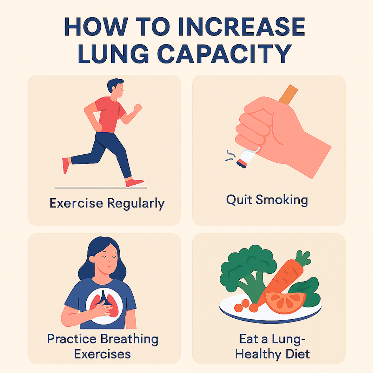 How to Increase Lung Capacity Illustration Infographic