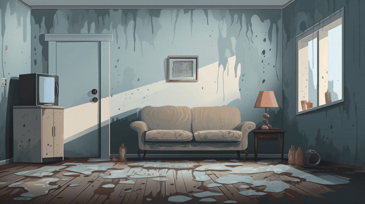 Room with mold inside home vector illustration