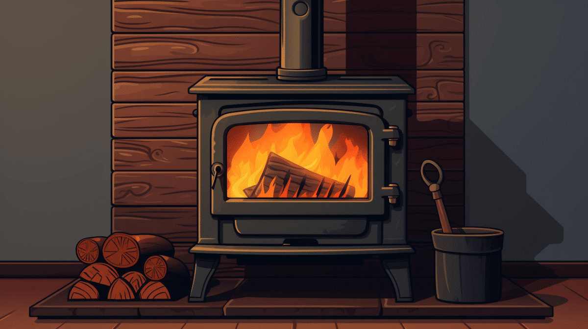 Wood Burning Stove vector illustration