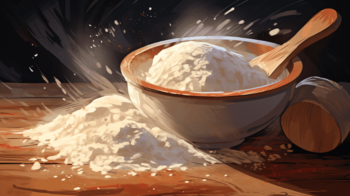 baking with flour dust vector illustration