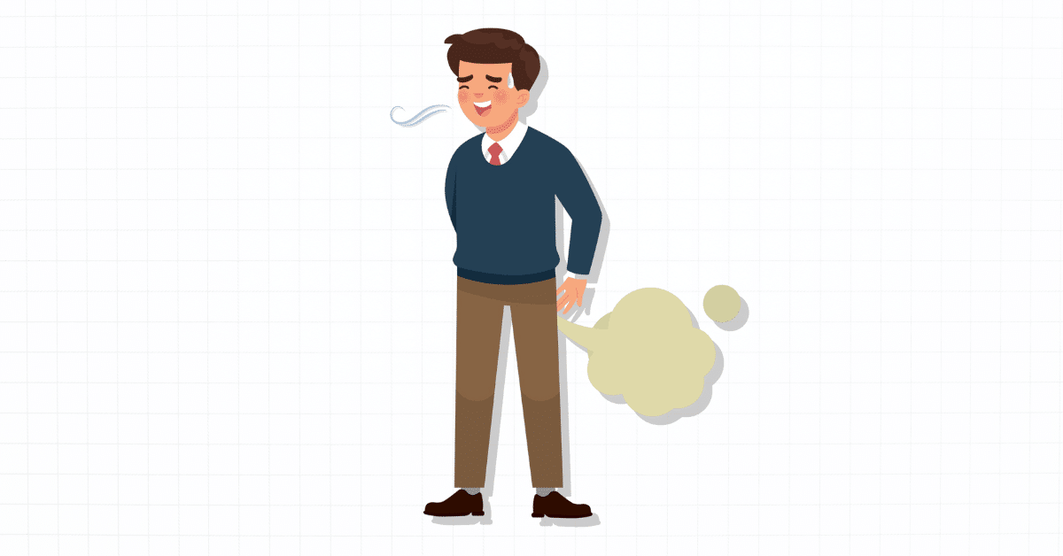 Man coughing and farting vector