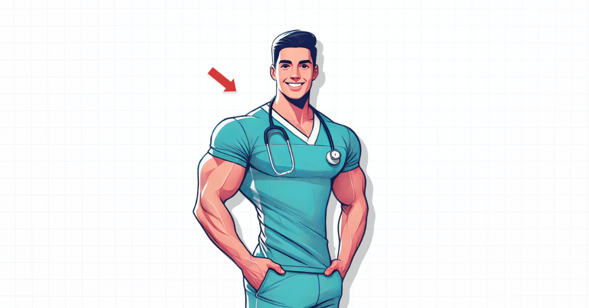 Athletic fit scrubs vector illustration