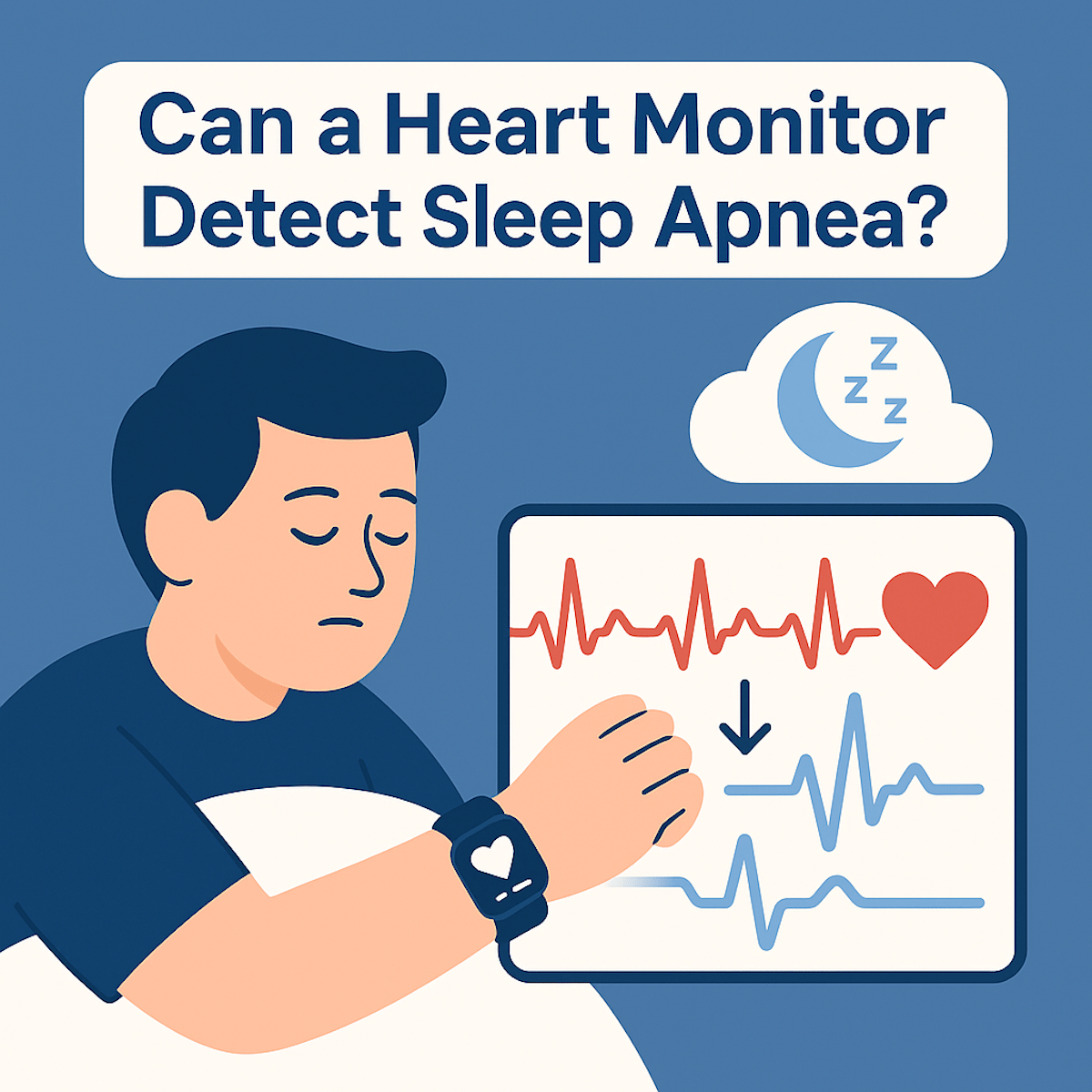 Can a Heart Monitor Detect Sleep Apnea Illustration Graphic
