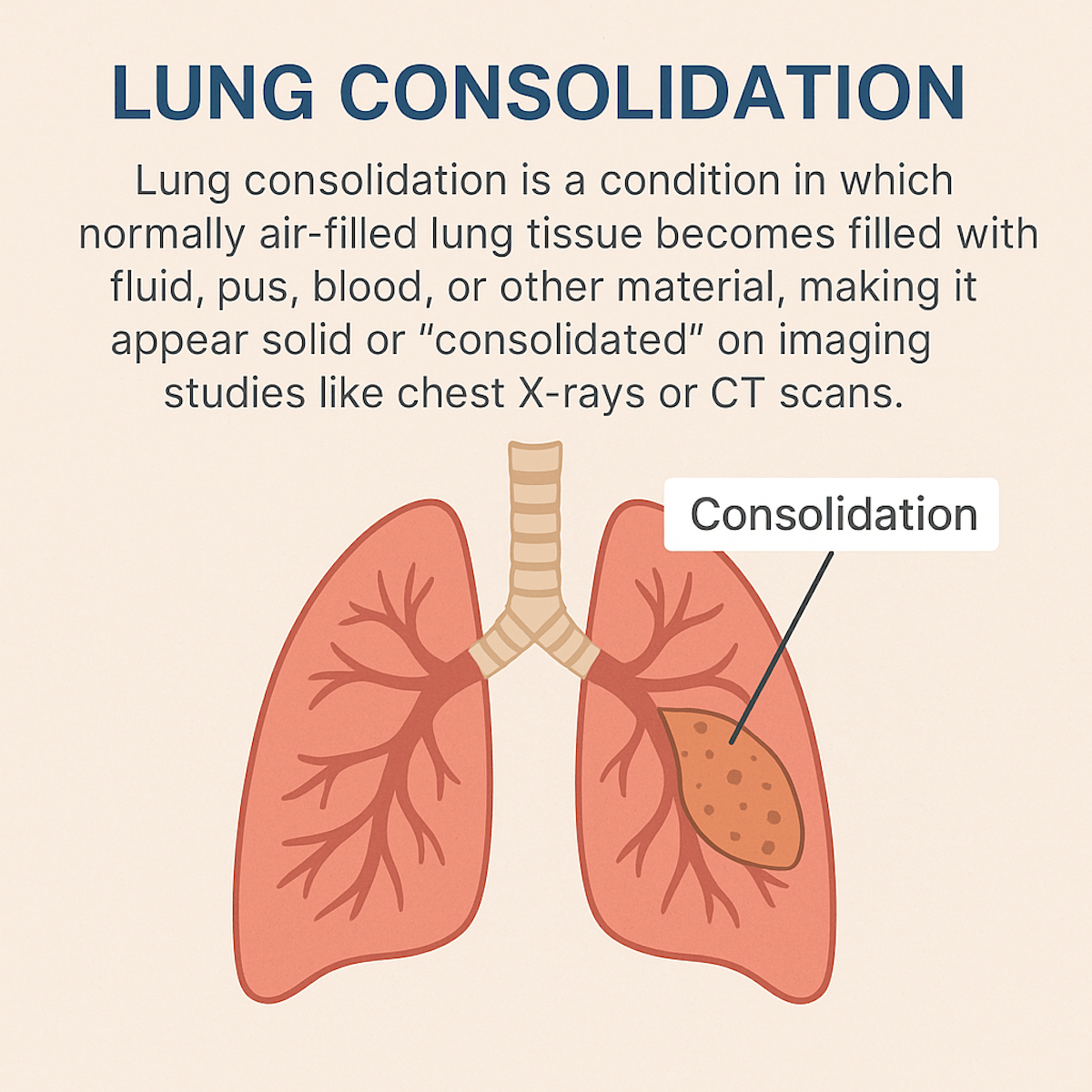 Lung consolidation illustration