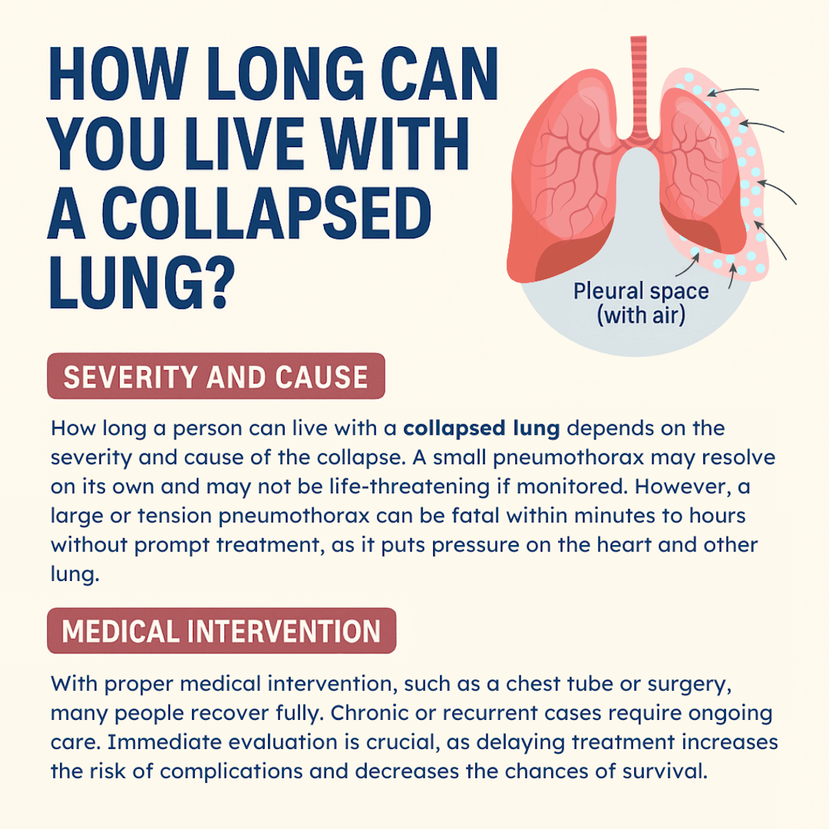 How Long Can You Live With a Collapsed Lung Illustration Infographic