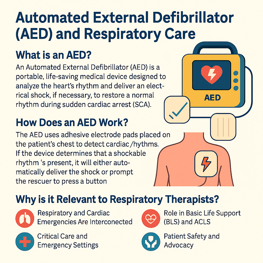 Automated External Defibrillator (AED) illustration infographic