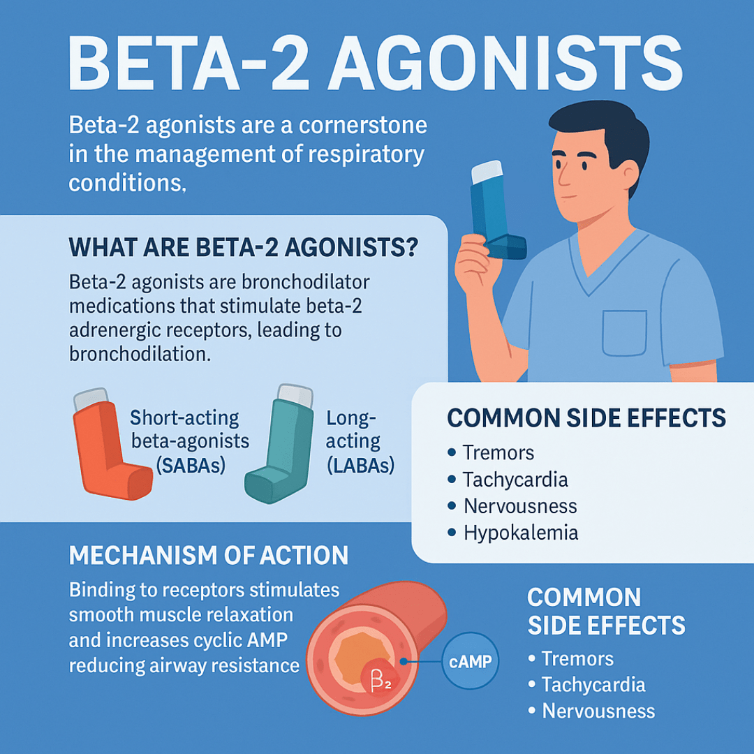 Beta-2 agonists illustration infographic