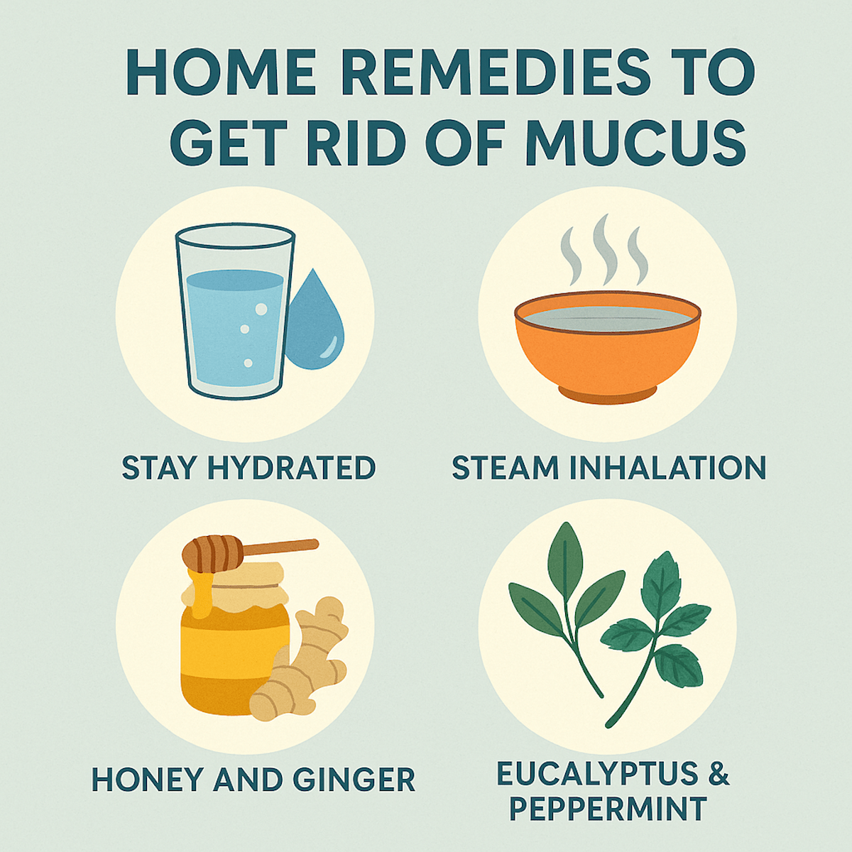 Home Remedies to Get Rid of Mucus Illustration