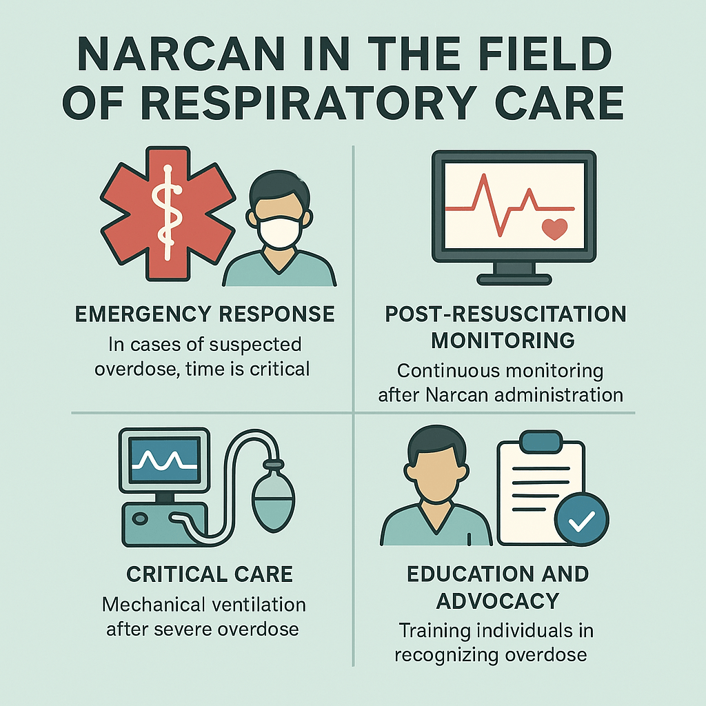 Narcan respiratory care illustration infographic