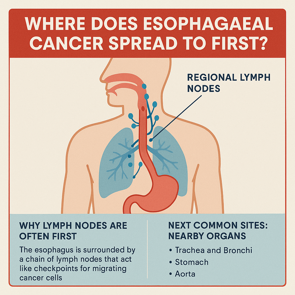 Where Does Esophageal Cancer Spread to First Illustration Infographic