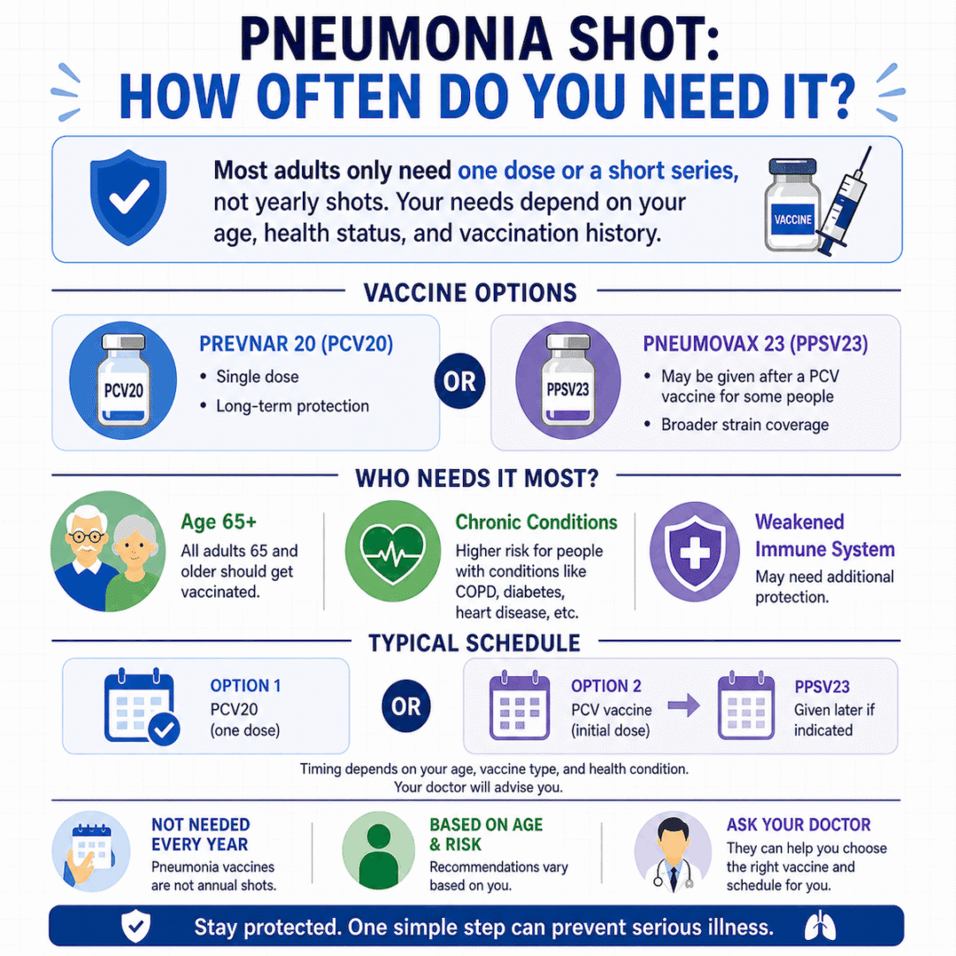 How Often Do You Need to Get a Pneumonia Shot? (2026)