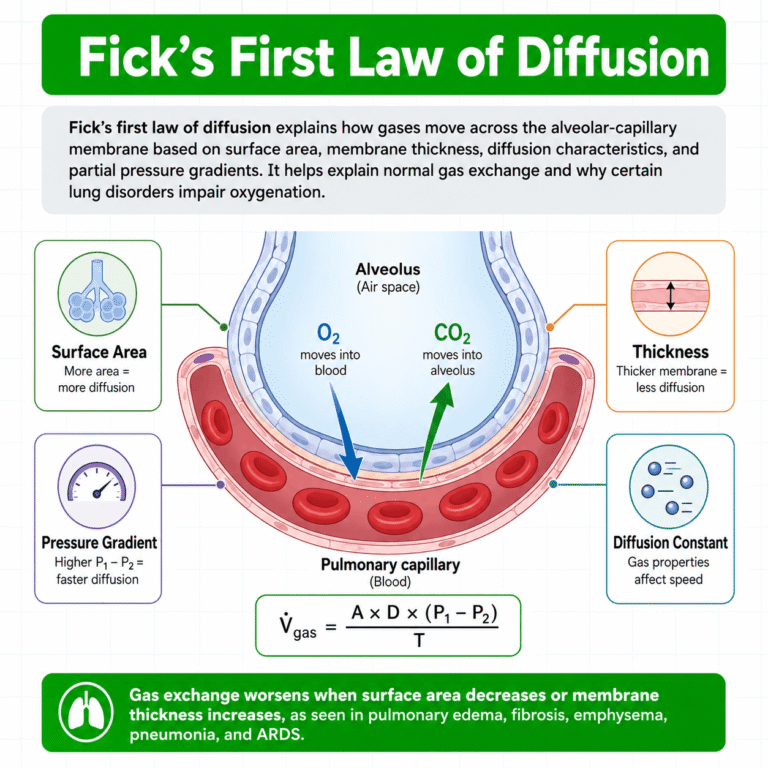Fick’s Law of Diffusion and Pulmonary Gas Exchange